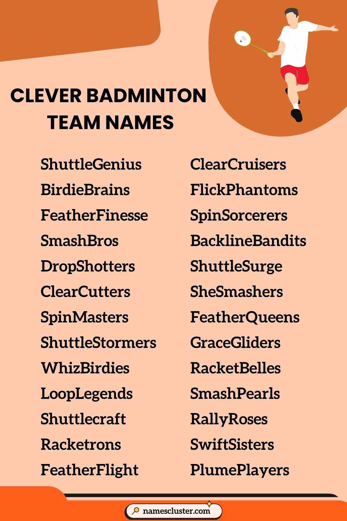 Cool And Catchy Badminton Team Names