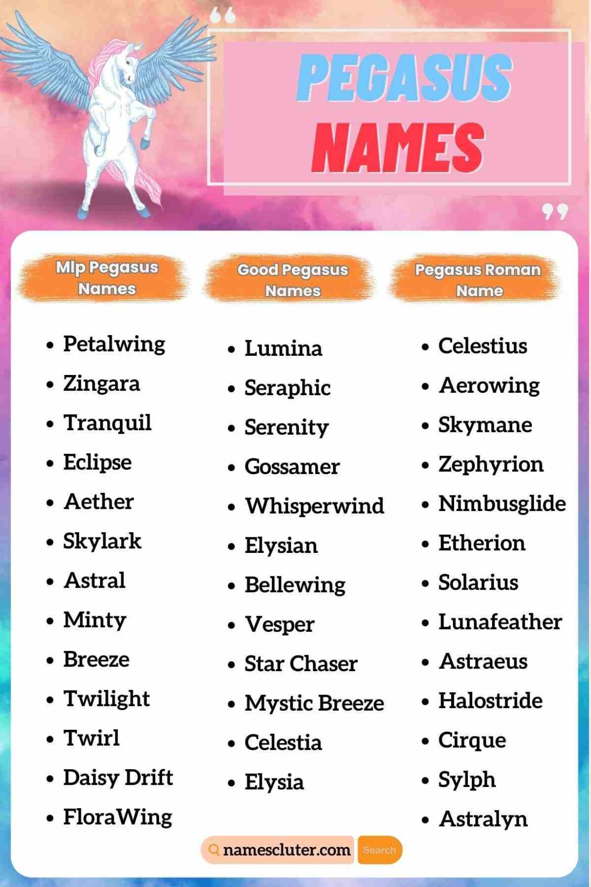 130+ Best Cute Catchy and Female Pegasus Names