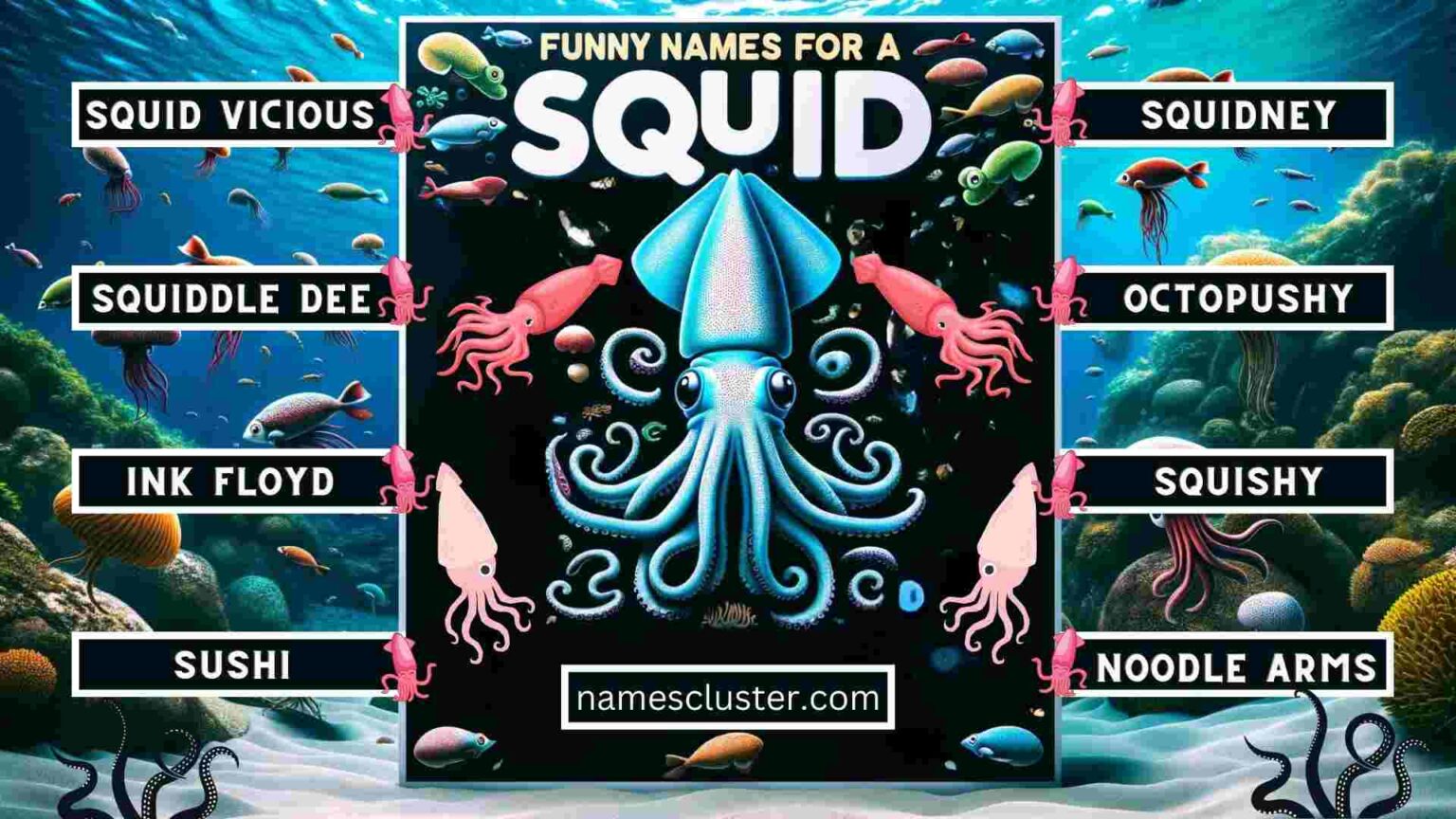100+ Best Cute and Funny Squid Names | Names Cluster