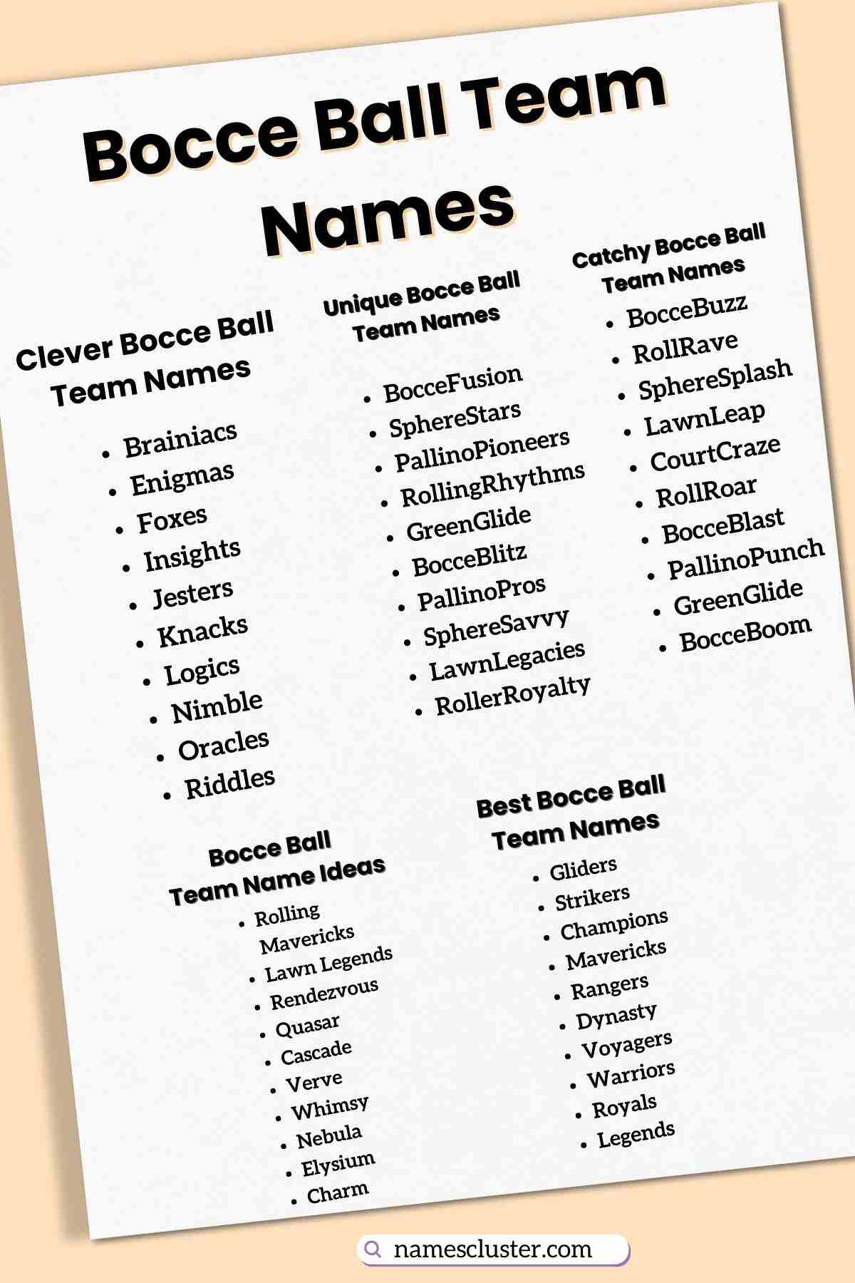 100+ Best Funny And Creative Bocce Ball Team Names